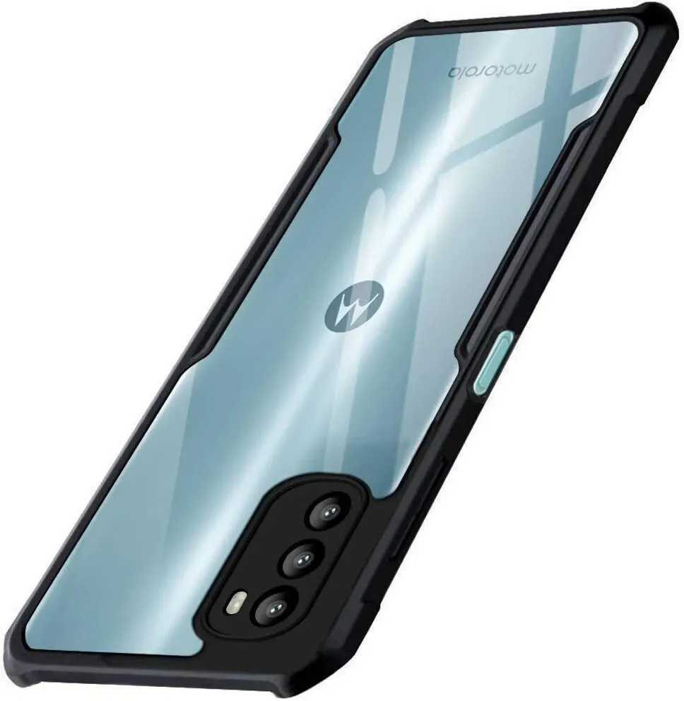 Micvir Back Cover for Motorola Moto G82 5G (Transparent, Black, Shock Proof, Polycarbonate, Pack of: 1)
