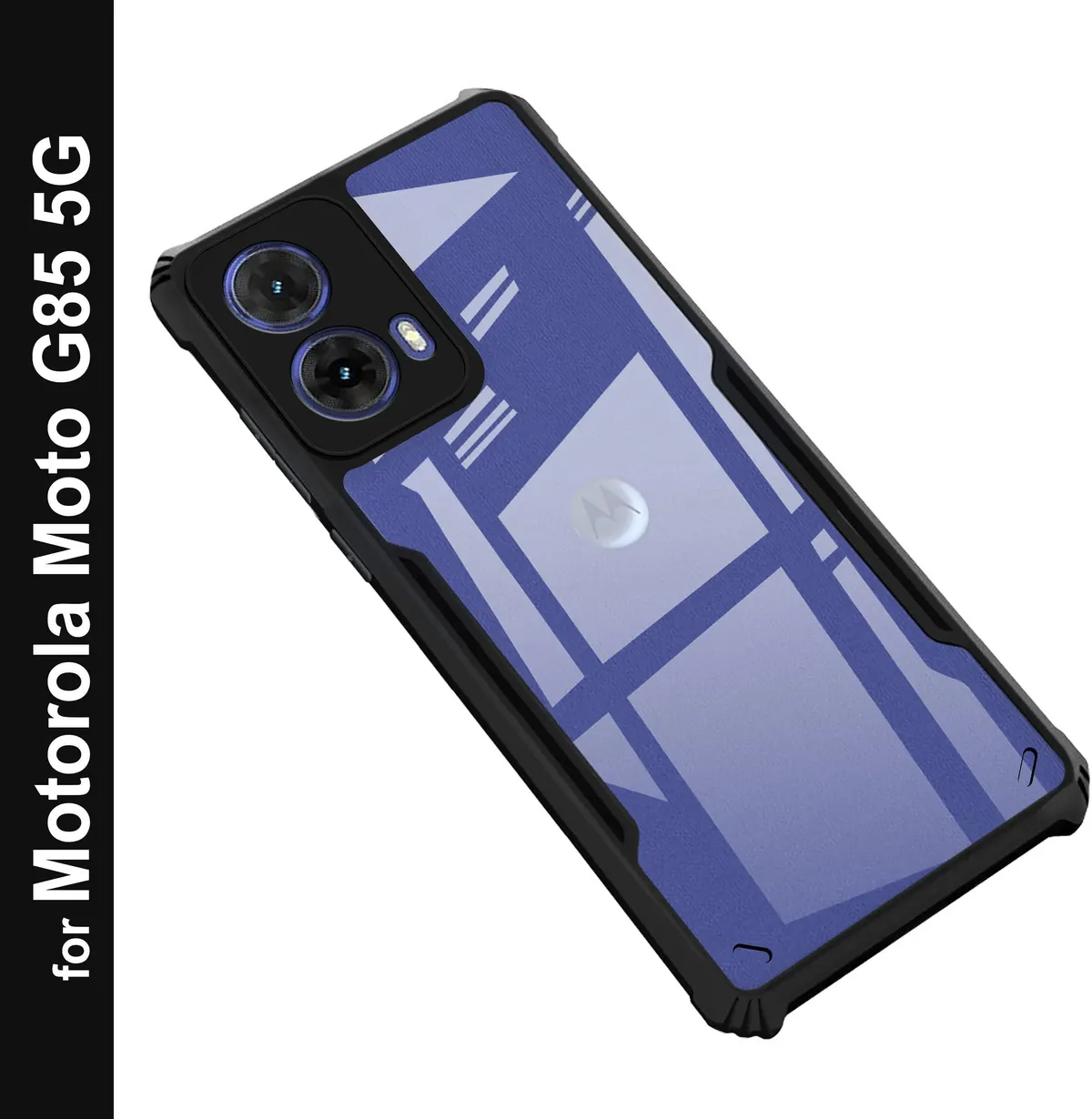 Micvir Back Cover for MOTOROLA G85 5G (Transparent, Black, Shock Proof, Polycarbonate, Pack of: 1)