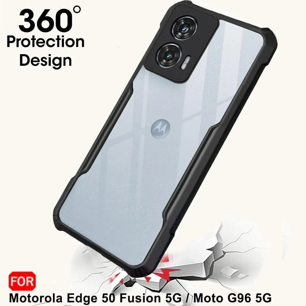 Micvir Back Cover for Motorola Moto G96 5G (Transparent, Black, Shock Proof, Polycarbonate, Pack of: 1) — image 3 of 5