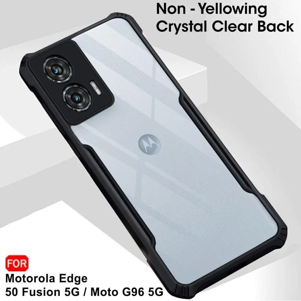 Micvir Back Cover for Motorola Moto G96 5G (Transparent, Black, Shock Proof, Polycarbonate, Pack of: 1) — image 4 of 5