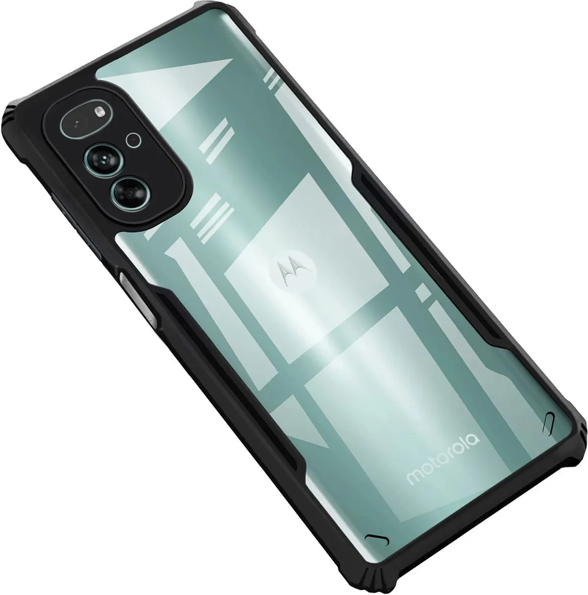 Micvir Back Cover for MOTOROLA g22 (Transparent, Black, Shock Proof, Polycarbonate, Pack of: 1)