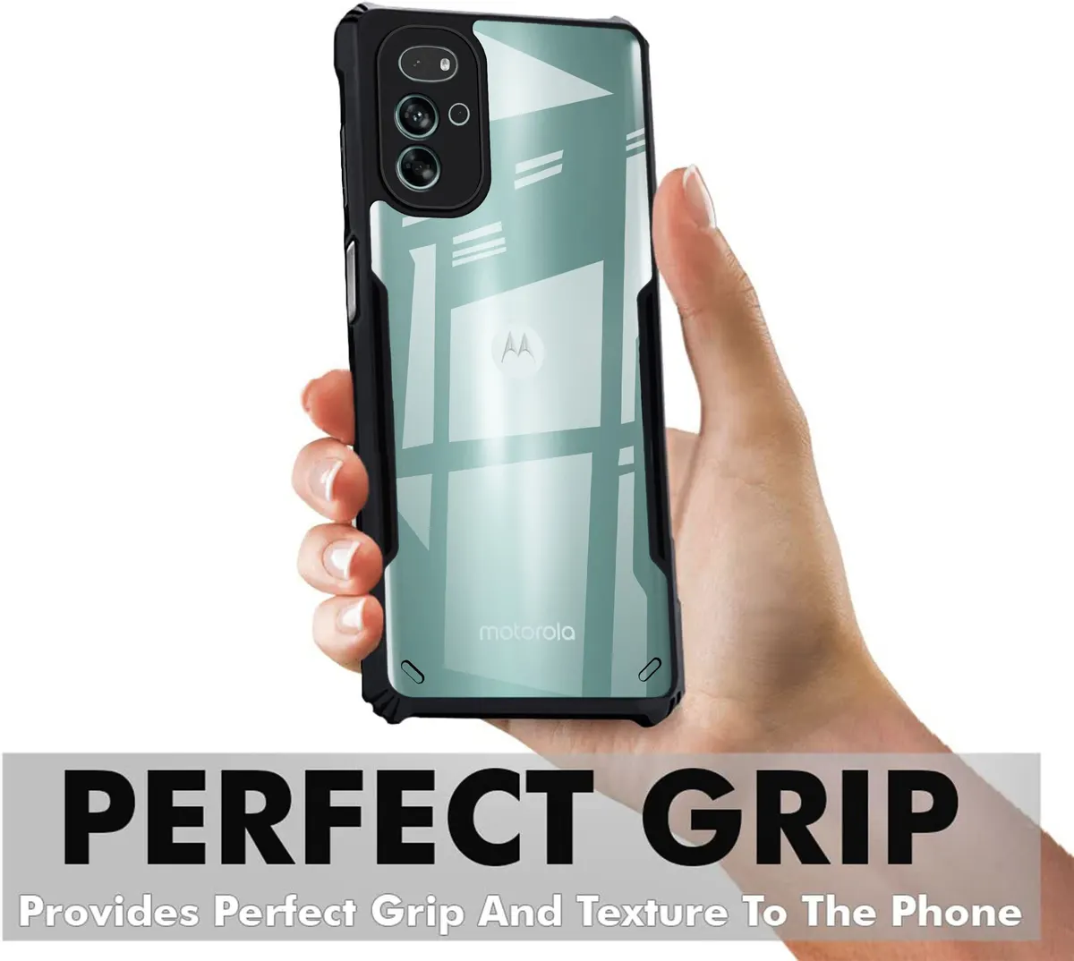 Micvir Back Cover for MOTOROLA g22 (Transparent, Black, Shock Proof, Polycarbonate, Pack of: 1) — image 2 of 4