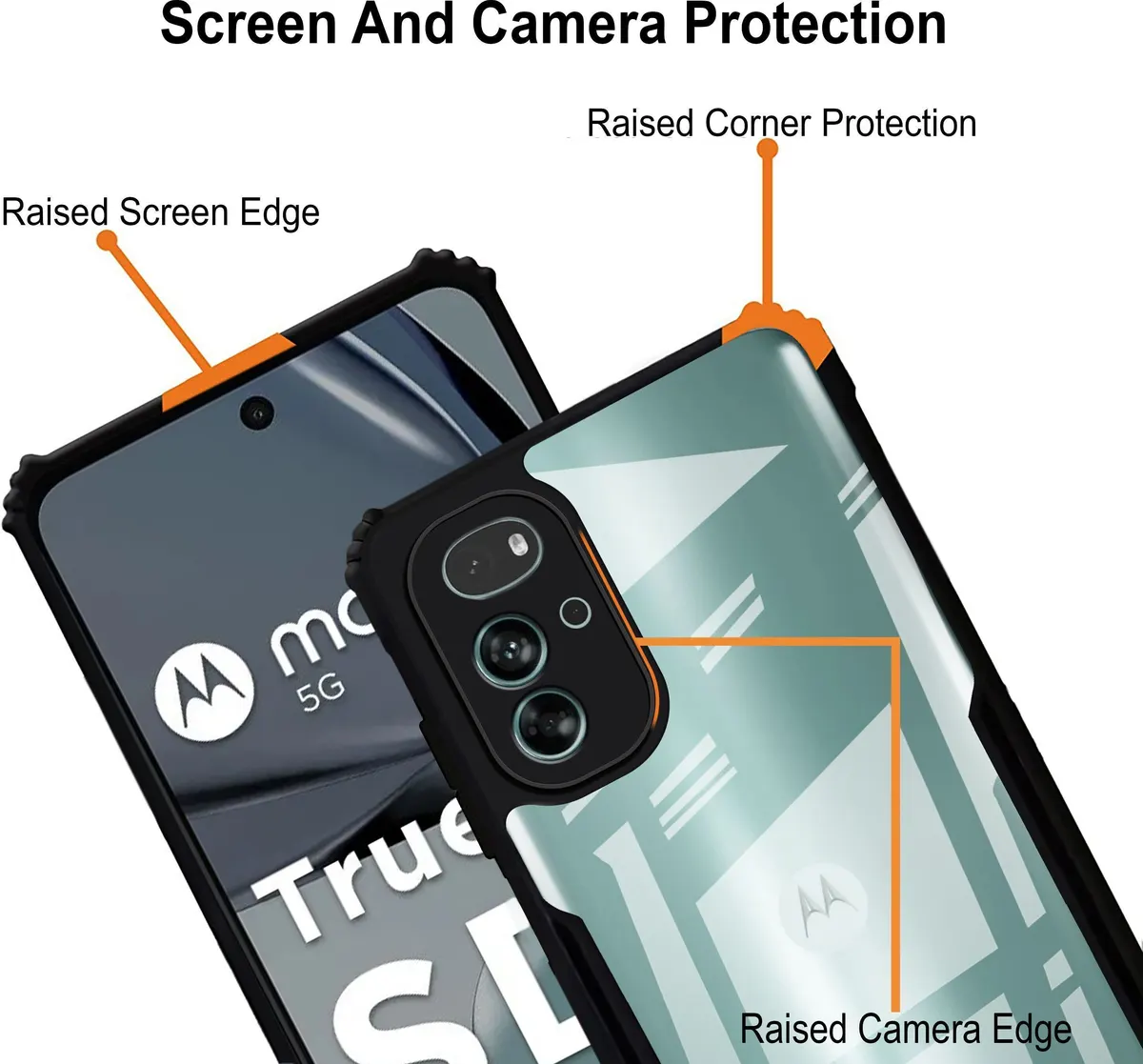 Micvir Back Cover for MOTOROLA g22 (Transparent, Black, Shock Proof, Polycarbonate, Pack of: 1) — image 3 of 4