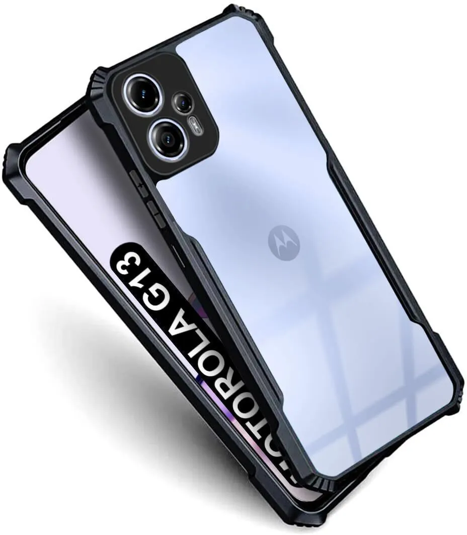 Micvir Back Cover for Motorola Moto G13 (Transparent, Black, Shock Proof, Polycarbonate, Pack of: 1) — image 2 of 5