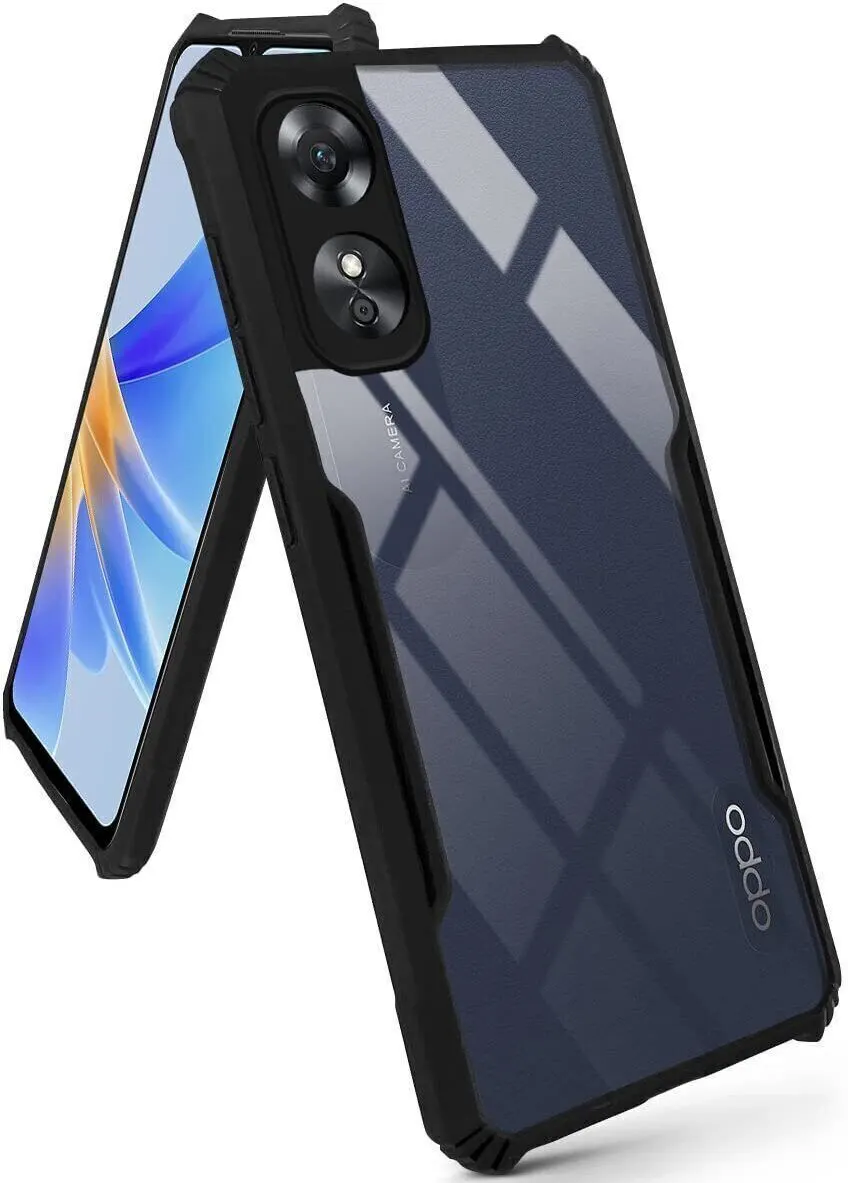 Micvir Back Cover for Oppo A17 (Transparent, Black, Shock Proof, Polycarbonate, Pack of: 1) — image 2 of 5