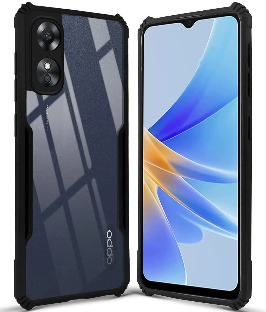 Micvir Back Cover for Oppo A17 (Transparent, Black, Shock Proof, Polycarbonate, Pack of: 1) — image 4 of 5