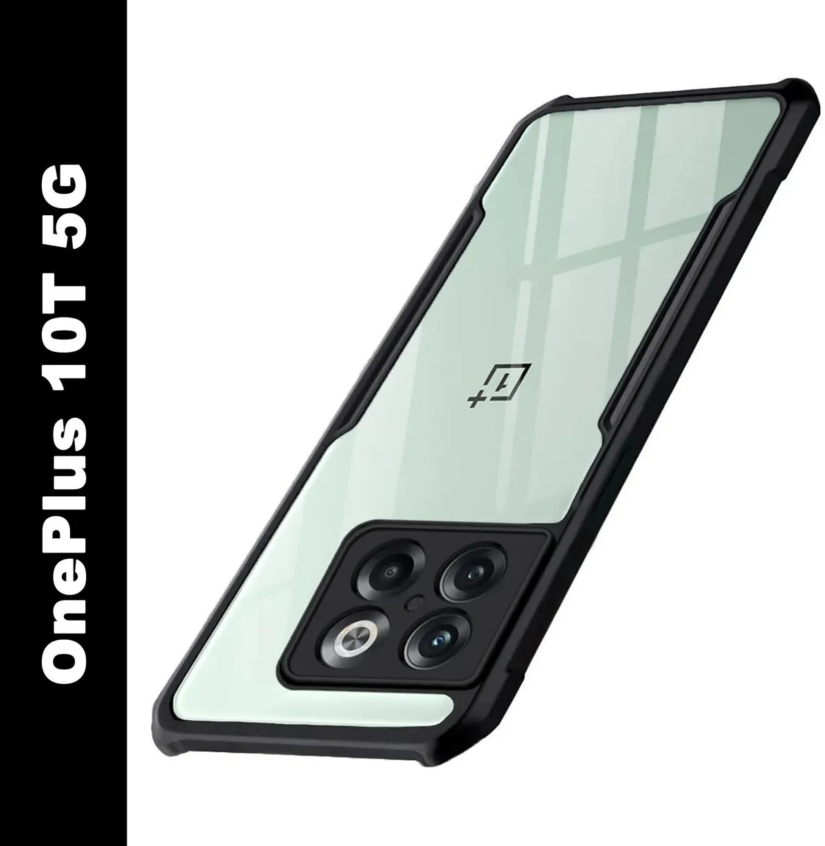 Micvir Back Cover for OnePlus 10T 5G (Transparent, Black, Shock Proof, Polycarbonate, Pack of: 1)