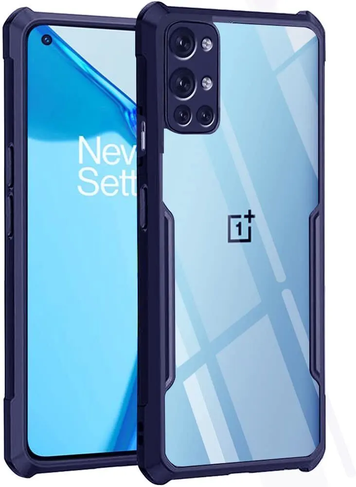 Xolia Back Cover for OnePlus 9R (Transparent, Blue, Shock Proof, Polycarbonate, Pack of: 1)