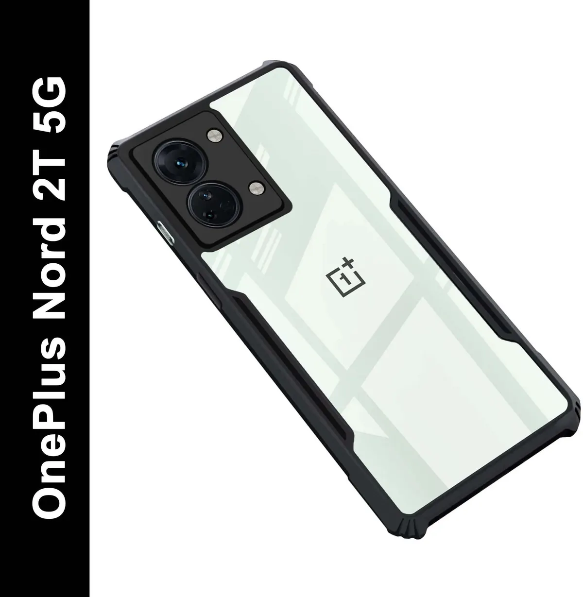 Micvir Back Cover for OnePlus Nord 2T 5G (Transparent, Black, Shock Proof, Polycarbonate, Pack of: 1)