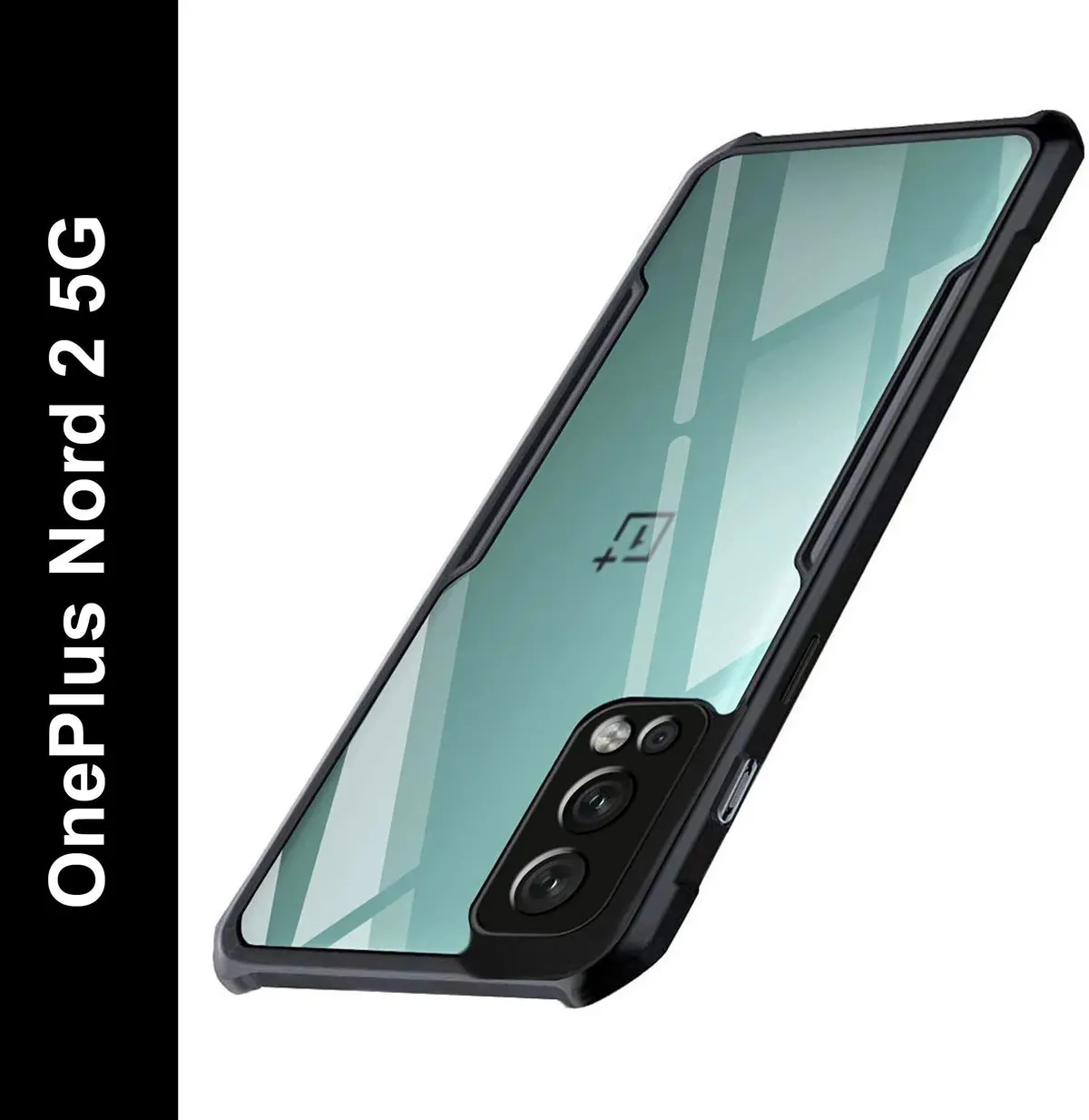 Micvir Back Cover for OnePlus Nord 2 5G (Transparent, Black, Shock Proof, Polycarbonate, Pack of: 1)
