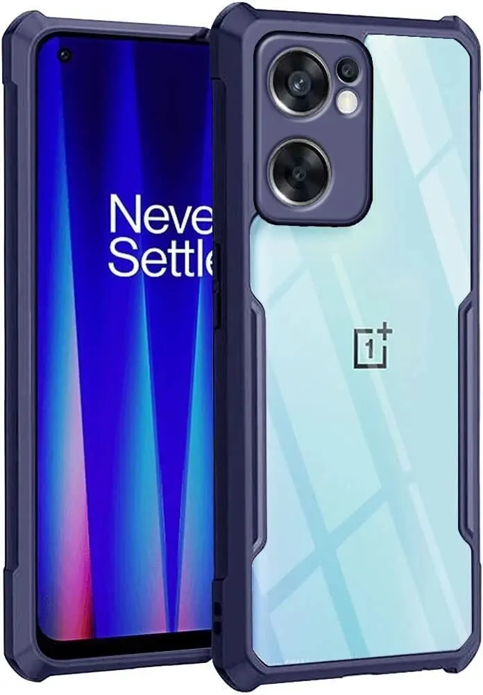 Micvir Back Cover for OnePlus Nord CE 2 5G (Transparent, Blue, Shock Proof, Polycarbonate, Pack of: 1)