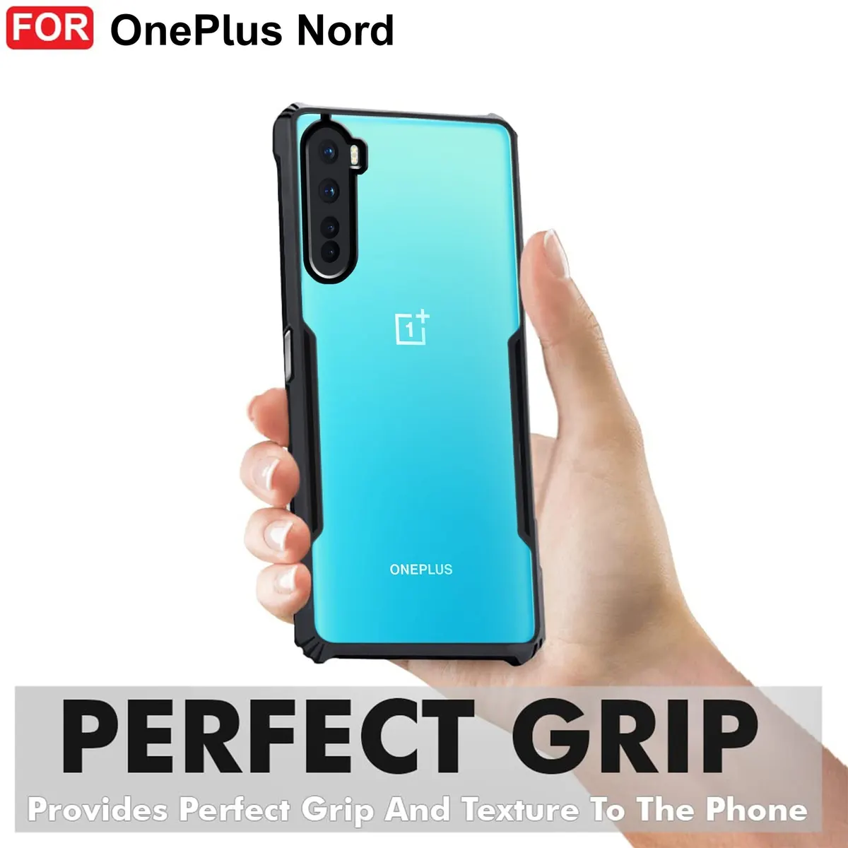 Micvir Back Cover for OnePlus Nord (Transparent, Black, Shock Proof, Polycarbonate, Pack of: 1) — image 2 of 4