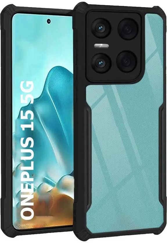 Micvir Back Cover for OnePlus 15 5G (Transparent, Black, Shock Proof, Polycarbonate, Pack of: 1)