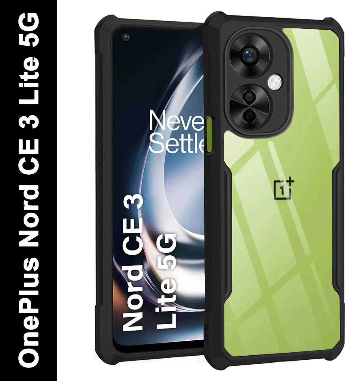 Micvir Back Cover for OnePlus Nord CE 3 Lite 5G (Transparent, Black, Shock Proof, Polycarbonate, Pack of: 1)