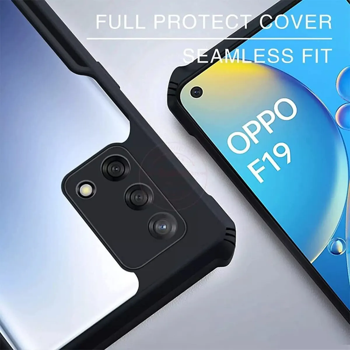 Micvir Back Cover for Oppo F19 (Transparent, Black, Shock Proof, Polycarbonate, Pack of: 1) — image 3 of 5