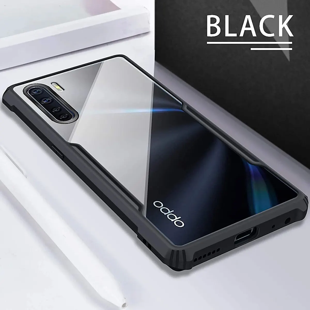 Micvir Back Cover for Oppo F15 (Black, Shock Proof, Polycarbonate, Pack of: 1) — image 2 of 5