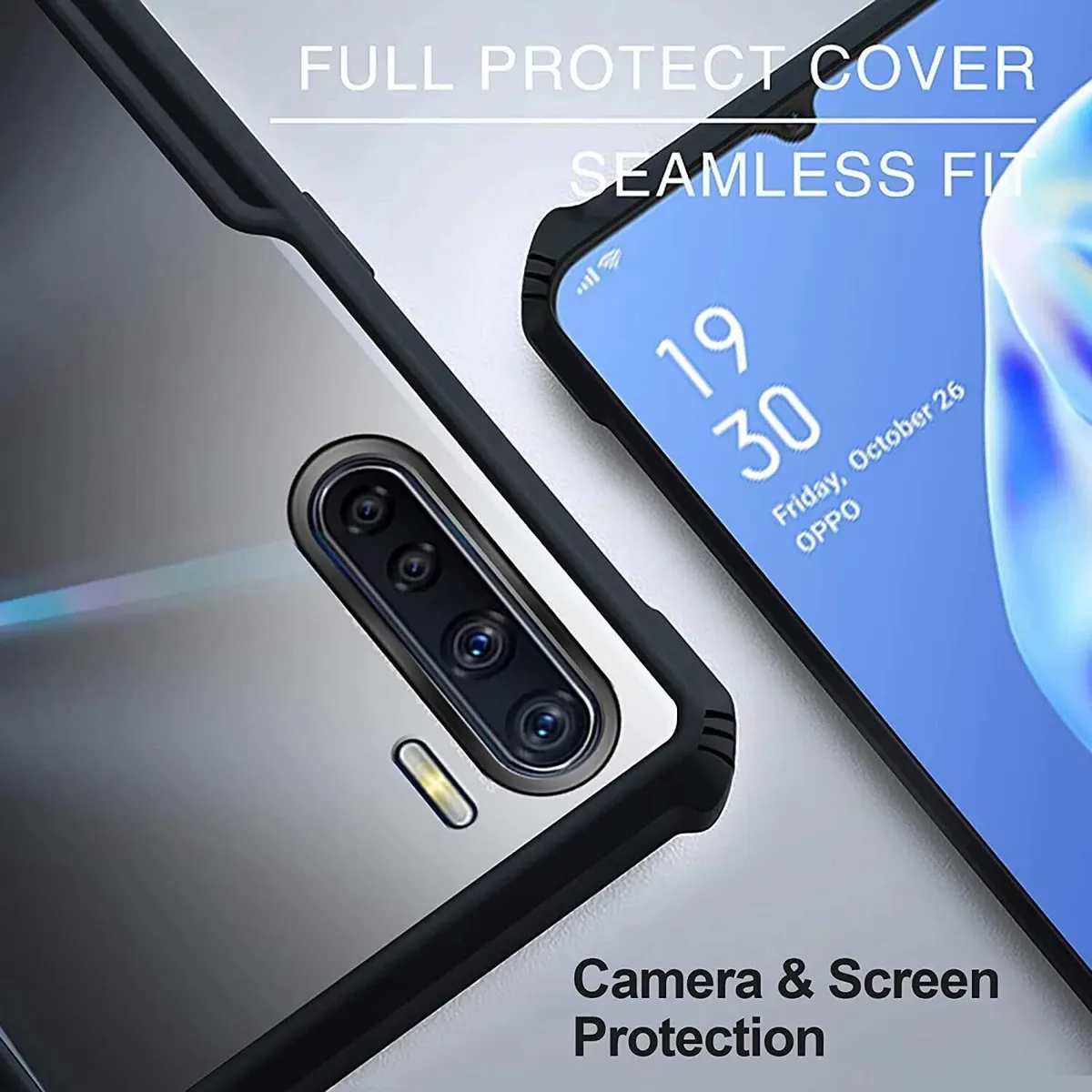 Micvir Back Cover for Oppo F15 (Black, Shock Proof, Polycarbonate, Pack of: 1) — image 3 of 5