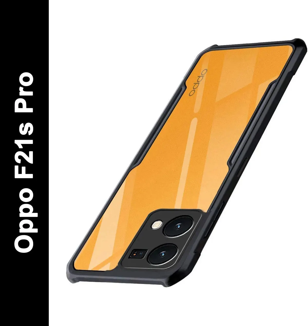 Micvir Back Cover for Oppo F21 Pro (Transparent, Black, Shock Proof, Polycarbonate, Pack of: 1)