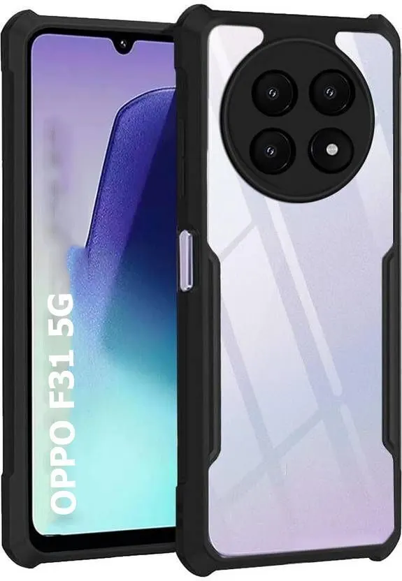 Micvir Back Cover for OPPO F31 5G (Transparent, Black, Shock Proof, Polycarbonate, Pack of: 1)