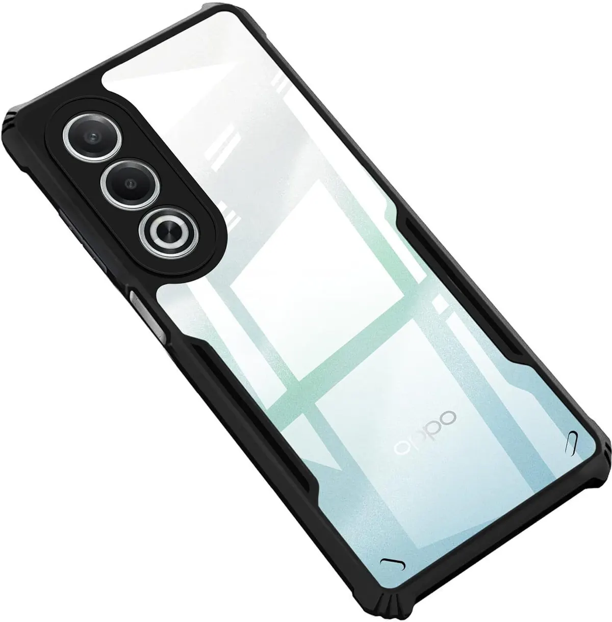 Micvir Back Cover for OPPO K12x 5G (Transparent, Black, Shock Proof, Polycarbonate, Pack of: 1)