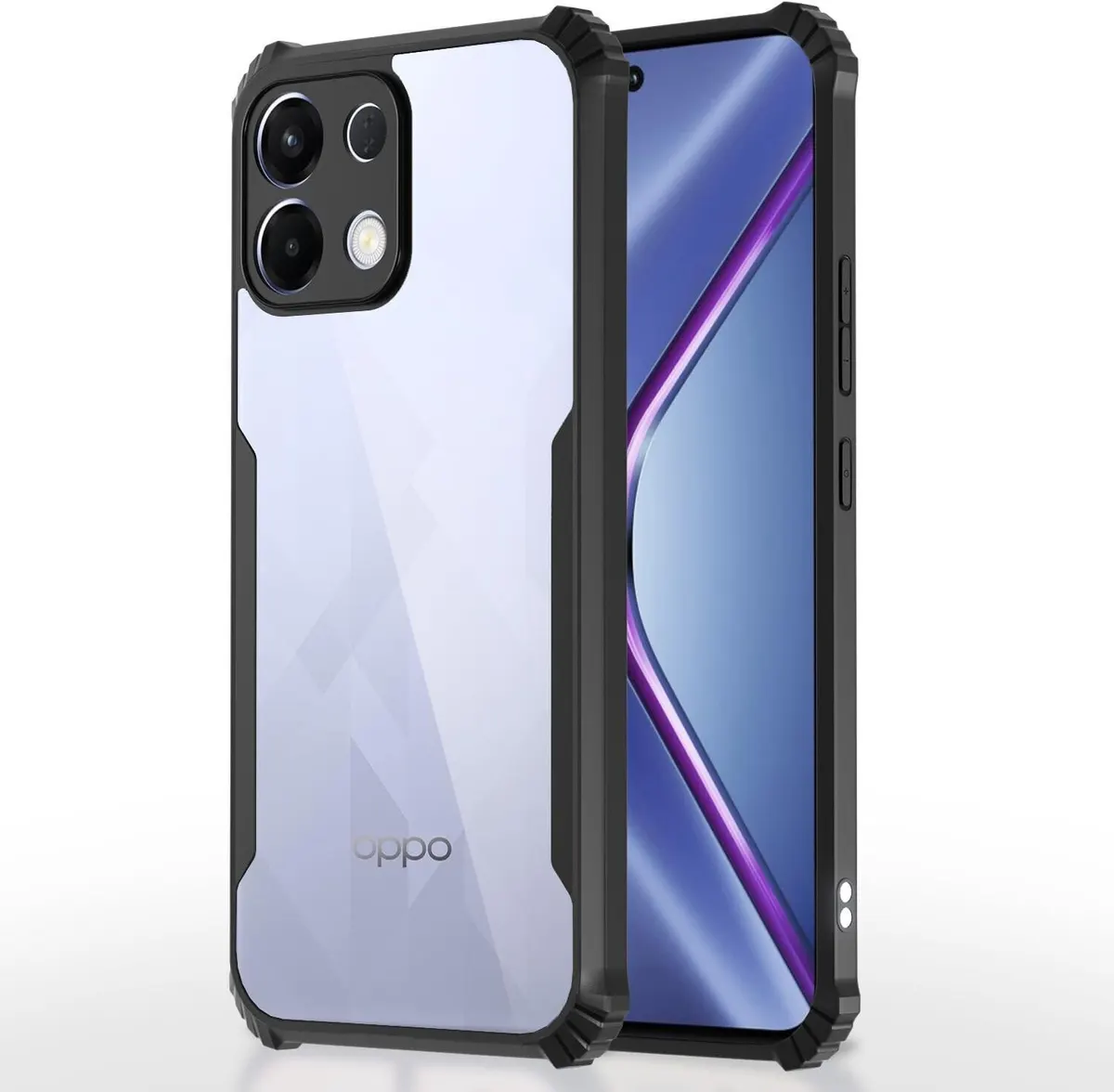 Micvir Back Cover for OPPO K13 5G (Transparent, Black, Shock Proof, Polycarbonate, Pack of: 1)