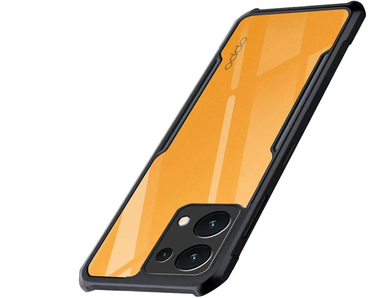Micvir Back Cover for Oppo Reno 13 5G (Transparent, Black, Shock Proof, Polycarbonate, Pack of: 1)