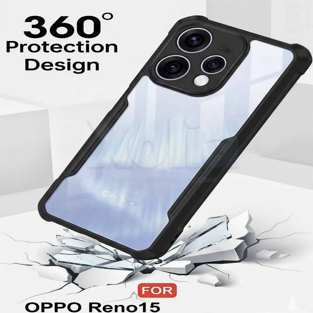 Xolia Back Cover for Oppo Reno 15 5G (Transparent, Black, Shock Proof, Polycarbonate, Pack of: 1) — image 3 of 5