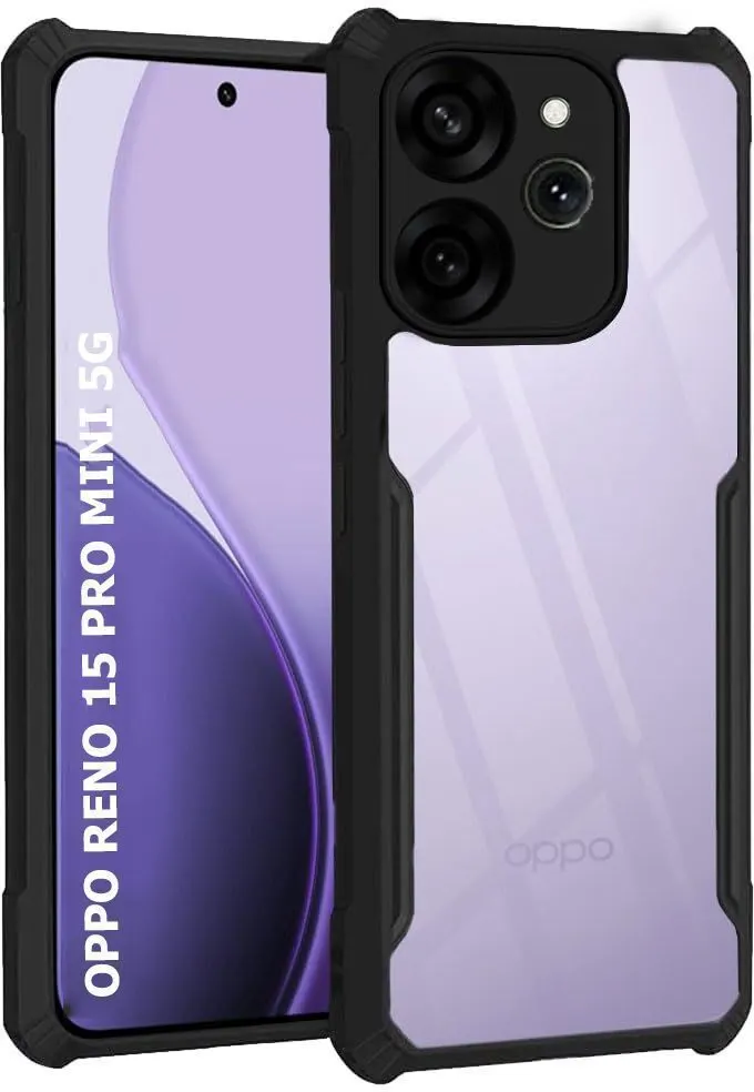 Xolia Back Cover for Oppo Reno 15 Pro Mini 5G (Transparent, Black, Shock Proof, Polycarbonate, Pack of: 1)