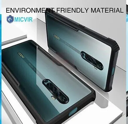 Micvir Back Cover for Oppo Reno2 F (Transparent, Black, Shock Proof, Polycarbonate, Pack of: 1) — image 2 of 5