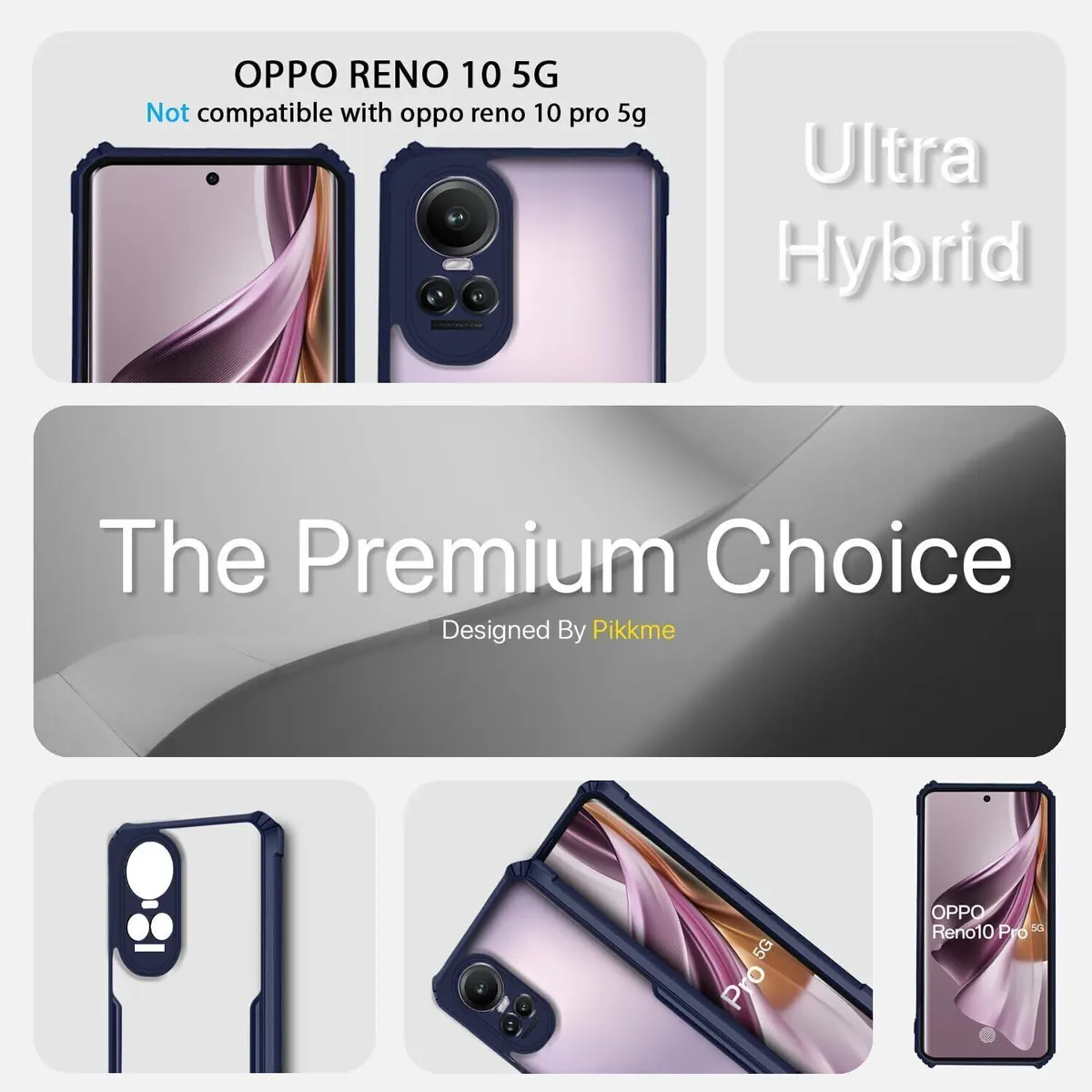 Micvir Back Cover for OPPO Reno 10 5G (Transparent, Blue, Shock Proof, Polycarbonate, Pack of: 1) — image 2 of 5