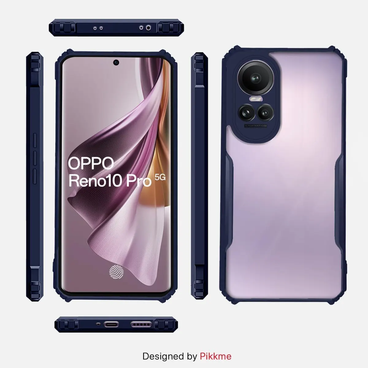 Micvir Back Cover for OPPO Reno 10 5G (Transparent, Blue, Shock Proof, Polycarbonate, Pack of: 1) — image 4 of 5