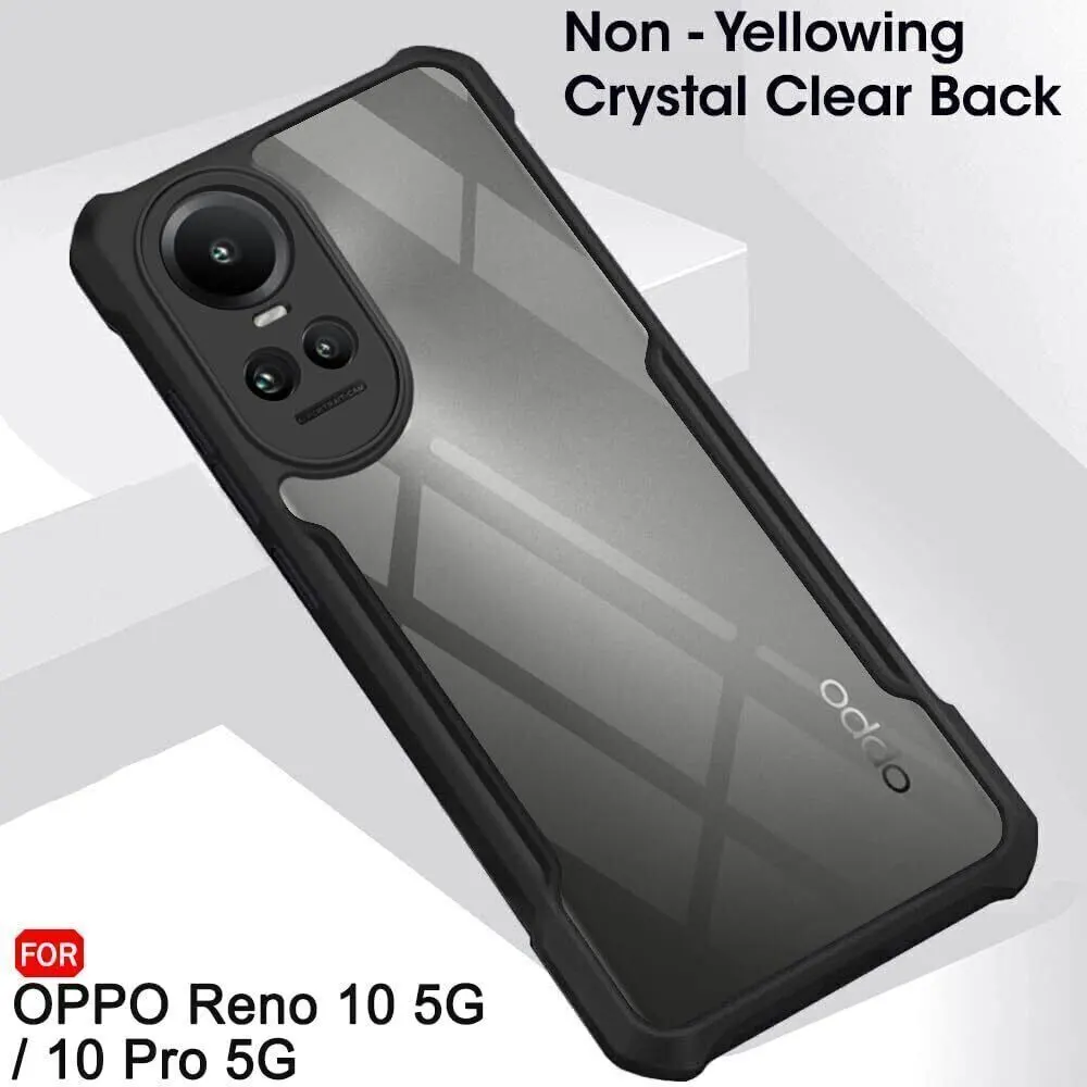 Micvir Back Cover for Oppo Reno 10 Pro 5G (Transparent, Black, Shock Proof, Polycarbonate, Pack of: 1) — image 3 of 5