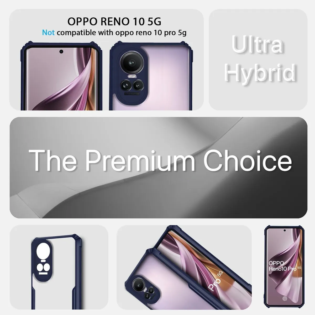 Micvir Back Cover for Oppo Reno 10 Pro 5G (Transparent, Blue, Shock Proof, Polycarbonate, Pack of: 1) — image 2 of 5