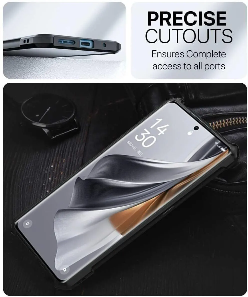 Micvir Back Cover for OPPO Reno 10 Pro Plus 5G, Oppo Reno 10 Pro+ 5G (Transparent, Black, Shock Proof, Polycarbonate, Pack of: 1) — image 4 of 5