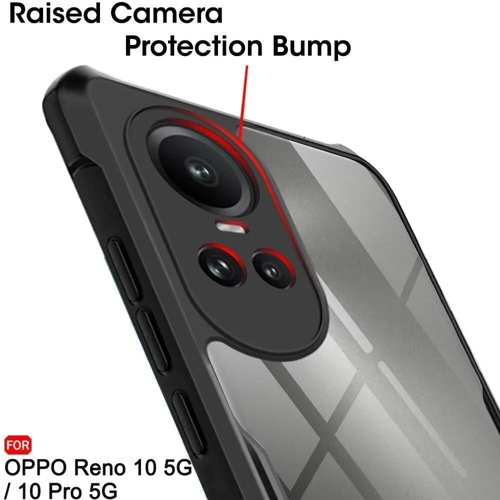 Micvir Back Cover for Oppo Reno 10 (Transparent, Black, Shock Proof, Polycarbonate, Pack of: 1) — image 4 of 5