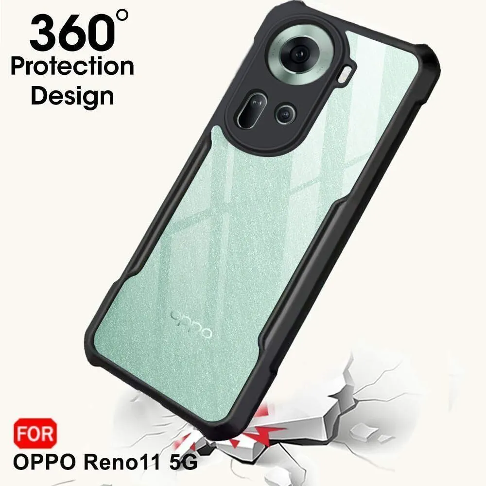 Micvir Back Cover for Oppo Reno 11 5G (Transparent, Black, Shock Proof, Polycarbonate, Pack of: 1) — image 2 of 5