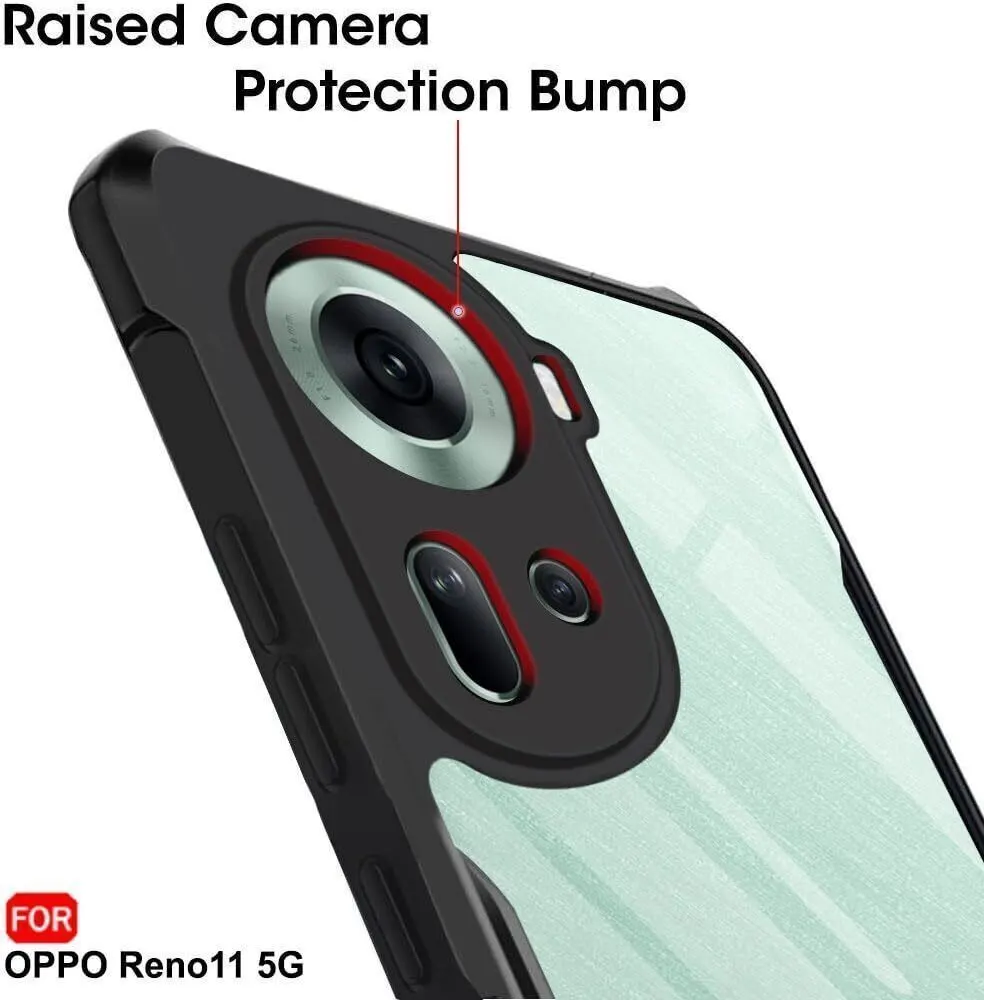 Micvir Back Cover for Oppo Reno 11 5G (Transparent, Black, Shock Proof, Polycarbonate, Pack of: 1) — image 4 of 5