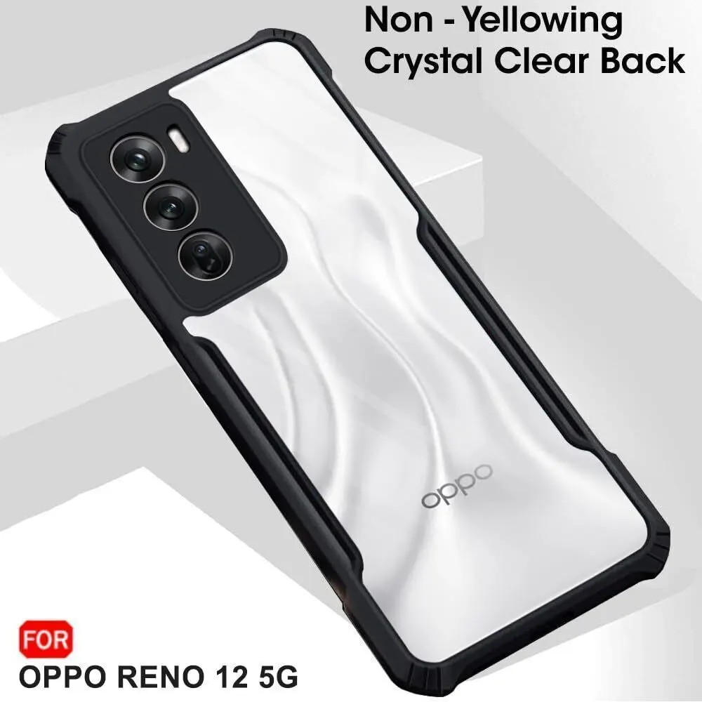 Micvir Back Cover for Oppo Reno 12 5G (Transparent, Black, Shock Proof, Polycarbonate, Pack of: 1) — image 3 of 5