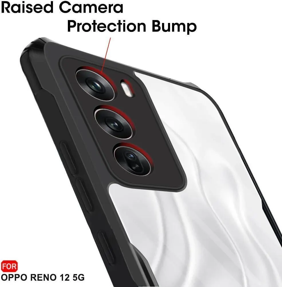 Micvir Back Cover for Oppo Reno 12 5G (Transparent, Black, Shock Proof, Polycarbonate, Pack of: 1) — image 4 of 5