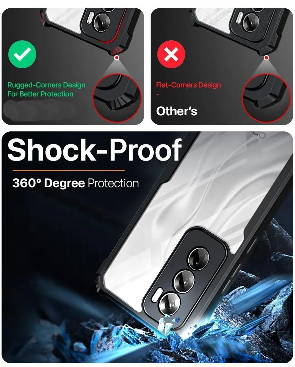 Micvir Back Cover for Oppo Reno 12 Pro 5G (Transparent, Black, Shock Proof, Polycarbonate, Pack of: 1) — image 2 of 5