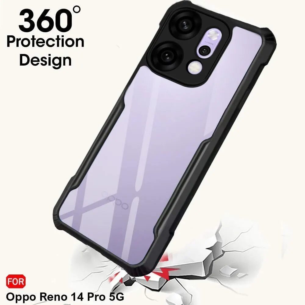 Micvir Back Cover for Oppo Reno 14 Pro 5G (Transparent, Black, Shock Proof, Polycarbonate, Pack of: 1) — image 3 of 5