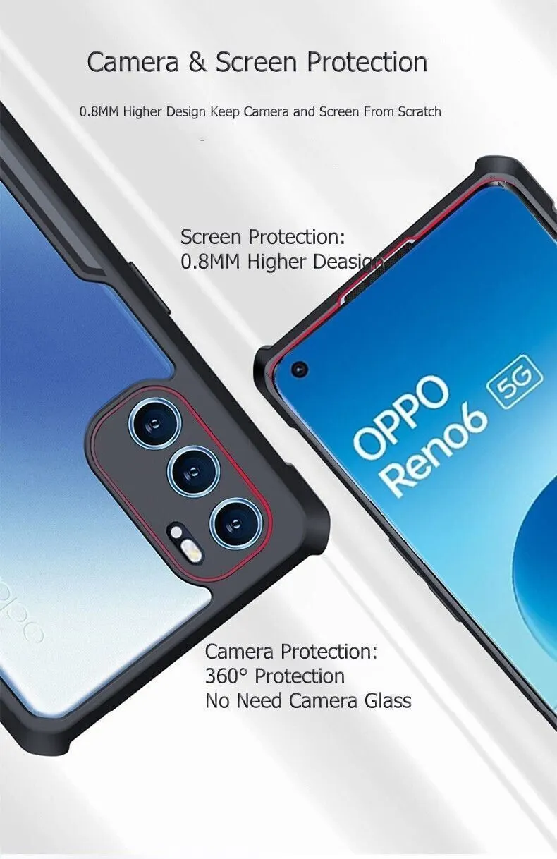 Micvir Back Cover for Oppo Reno6 5G (Transparent, Black, Shock Proof, Polycarbonate, Pack of: 1) — image 3 of 5