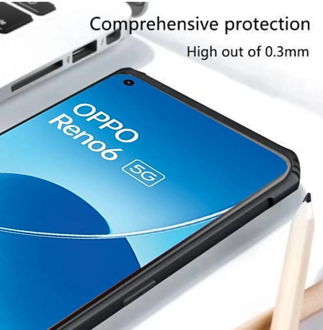 Micvir Back Cover for Oppo Reno6 5G (Transparent, Black, Shock Proof, Polycarbonate, Pack of: 1) — image 4 of 5