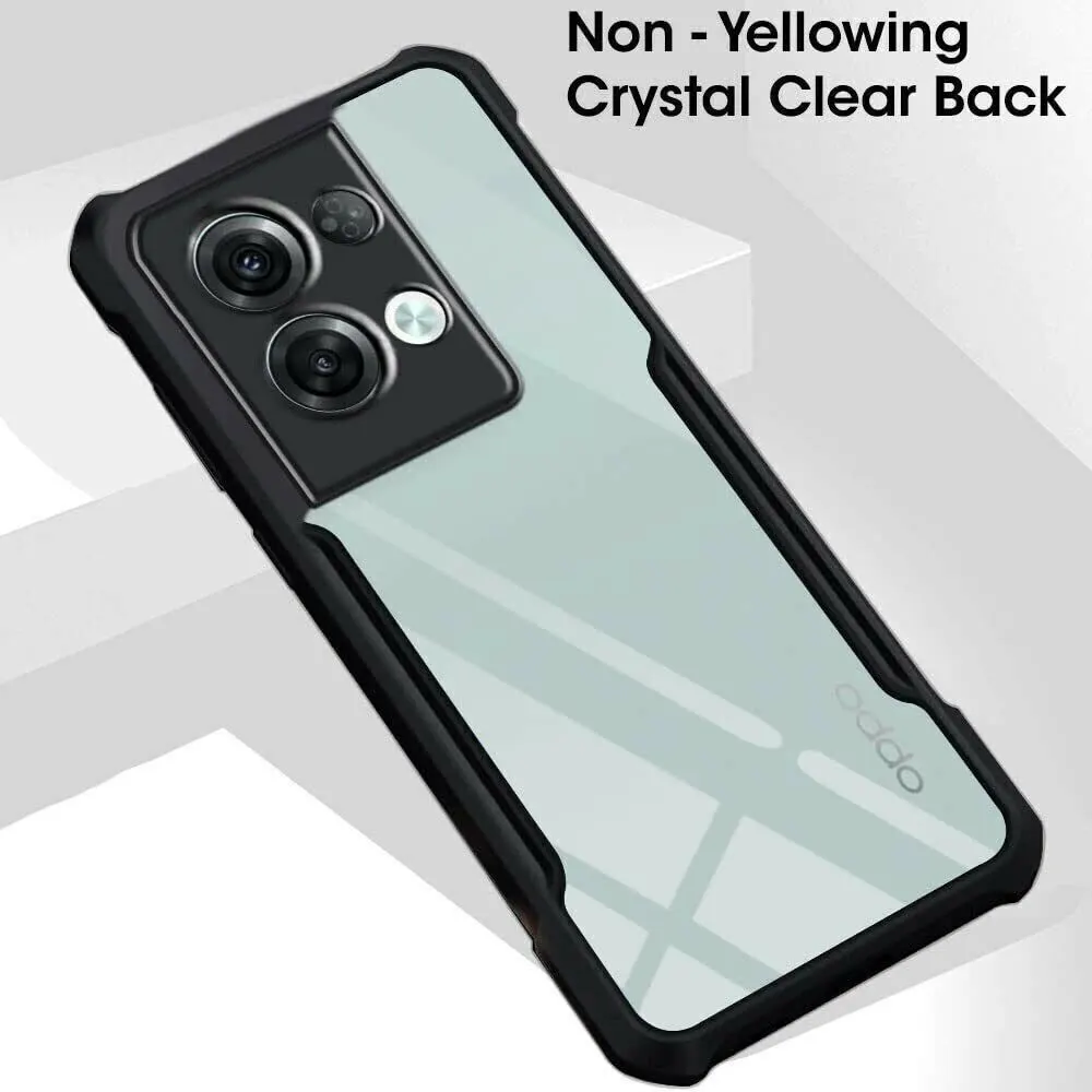 Micvir Back Cover for OPPO Reno8 Pro 5G (Transparent, Black, Shock Proof, Polycarbonate, Pack of: 1) — image 3 of 5
