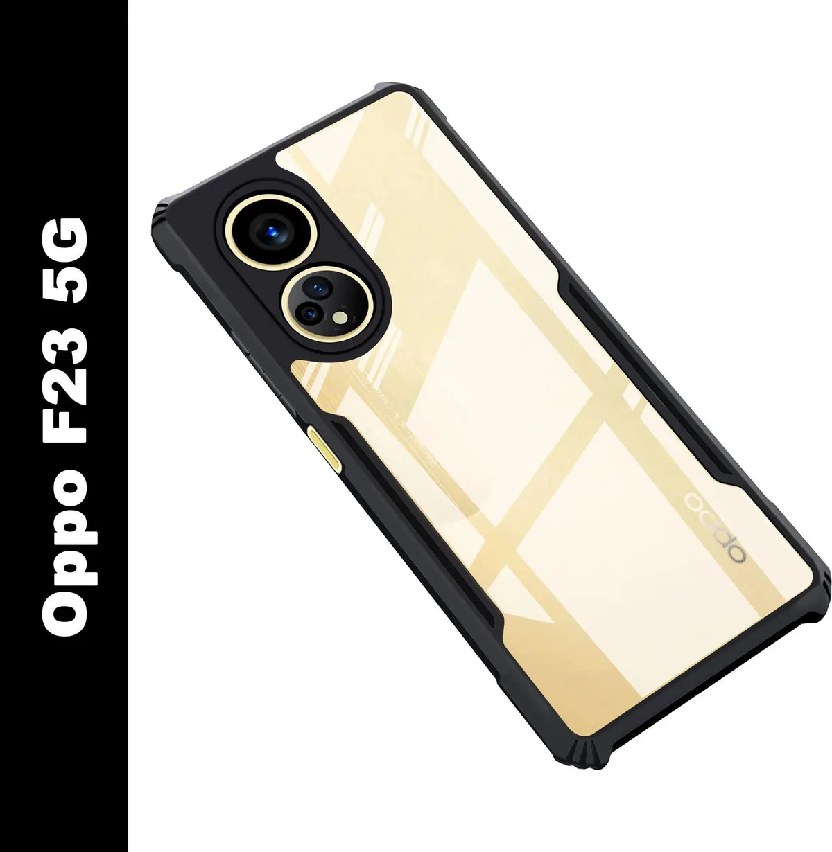 Micvir Back Cover for OPPO F23 5G (Transparent, Black, Shock Proof, Polycarbonate, Pack of: 1)