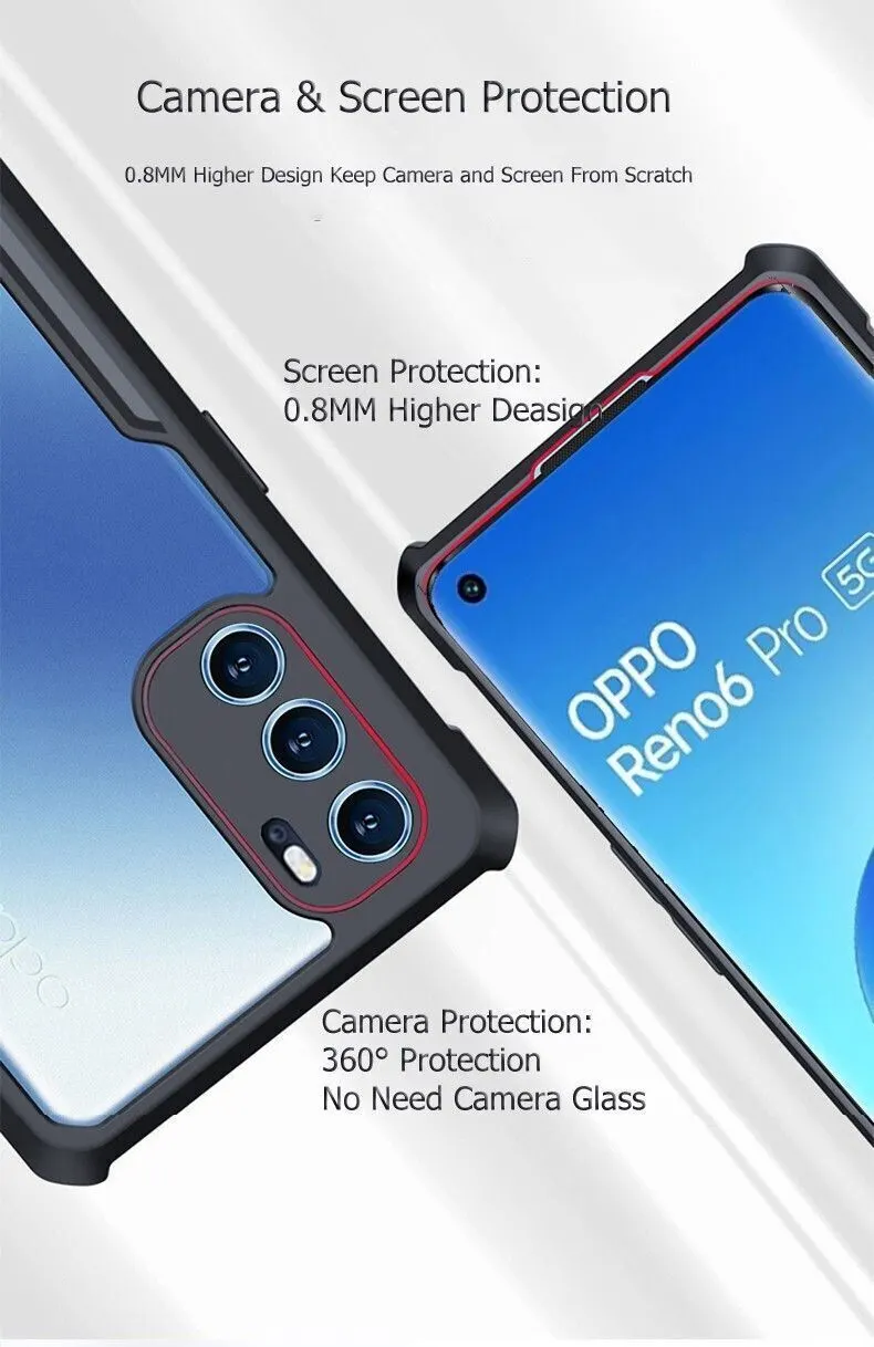 Micvir Back Cover for OPPO Reno6 Pro 5G (Transparent, Black, Shock Proof, Polycarbonate, Pack of: 1) — image 2 of 2