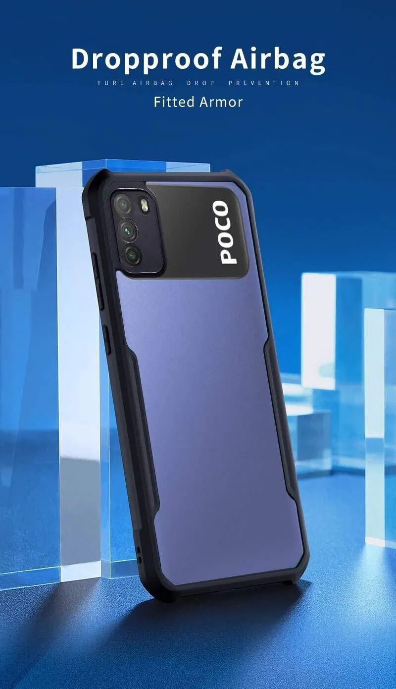 Micvir Back Cover for Poco M3 (Transparent, Black, Shock Proof, Polycarbonate, Pack of: 1) — image 4 of 5