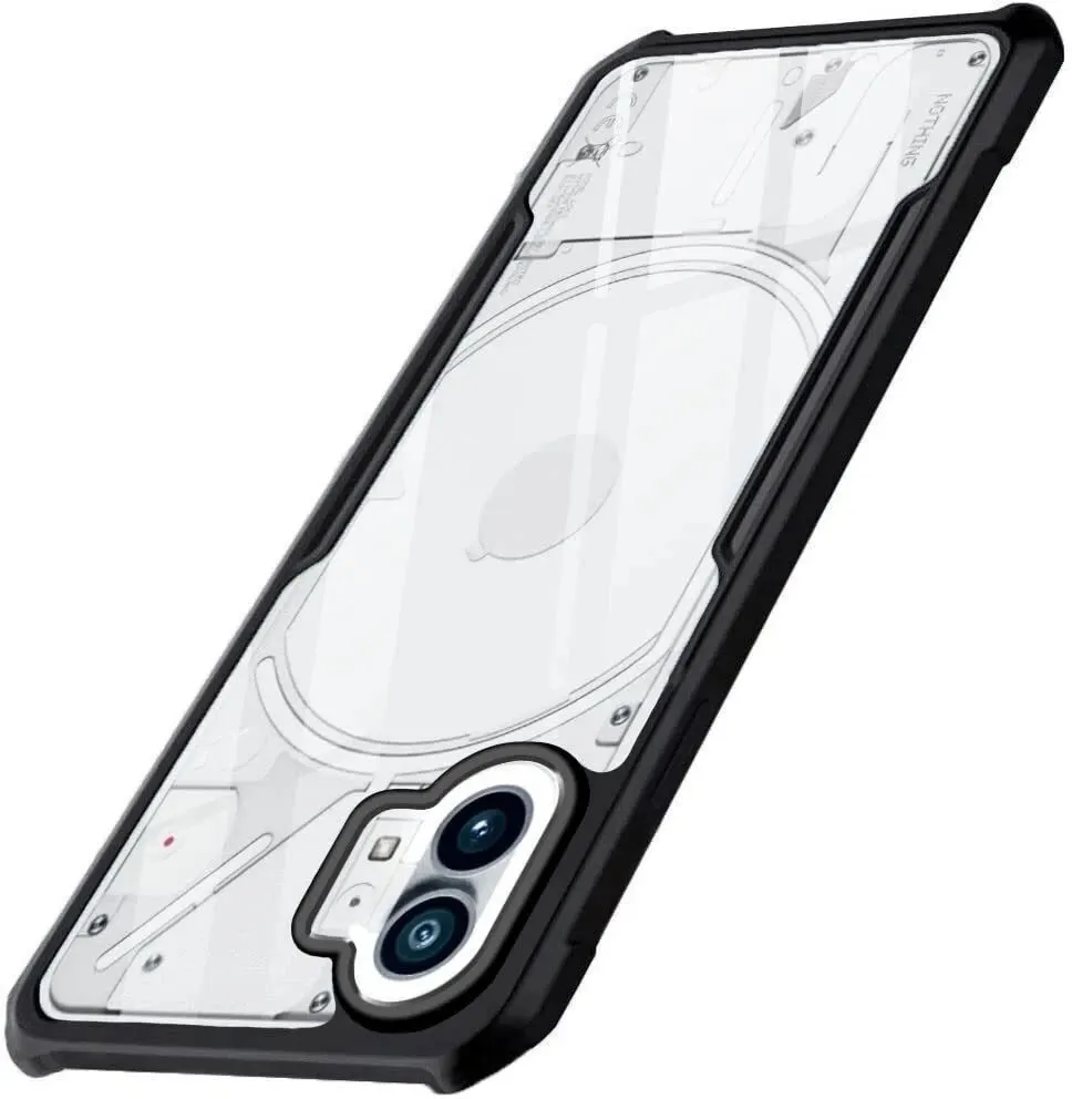 Micvir Back Cover for Nothing Phone (1) (Transparent, Black, Shock Proof, Polycarbonate, Pack of: 1)