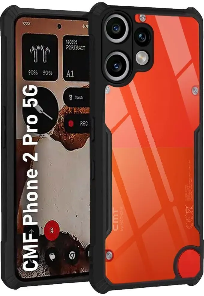 Micvir Back Cover for CMF by Nothing Phone 2 Pro 5G (Transparent, Black, Shock Proof, Polycarbonate, Pack of: 1)