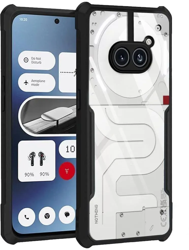 Micvir Back Cover for Nothing Phone (2a) 5G (Transparent, Black, Shock Proof, Polycarbonate, Pack of: 1)